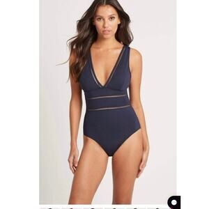 SEA LEVEL ESSENTIALS SPLICED ONE PIECE size 6 navy blue NWT $140